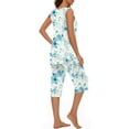 thumbnail image 5 of LEKDFST Womens Sleeveless Pajama Sets 2 Piece Sleepwear Summer Lounge Outfits Tanks Capri Pants Ladies Pjs Light Blue XL, 5 of 9