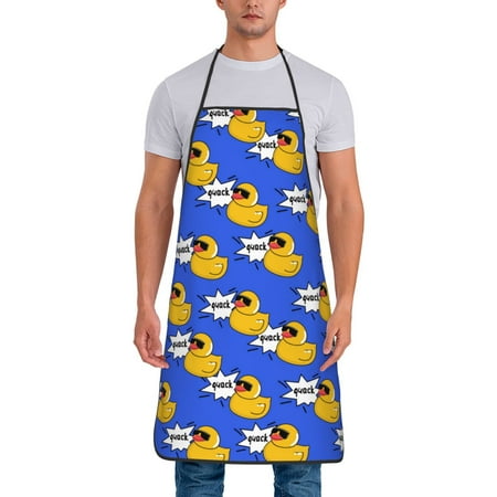 

Adjustable Bib Apron - Funny Cartoon Cute Duck_A Waterdrop Resistant Cooking Apron Kitchen Aprons for Men Women
