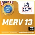 thumbnail image 3 of Filter King 21x21x1 Air Filter | 4-PACK | MERV 13 HVAC Pleated A/C Furnace Filters | MADE IN USA | Actual Size: 20.5 x 20.5 x .75", 3 of 5
