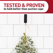 Command Bath Hook, Medium, Matte Black, 2 Hooks 4 Strips per Pack, Bathroom Organization