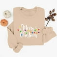 thumbnail image 4 of Lopecy-Sta Women's Merry Christmas String Lights Graphic Crew Neck Sweatshirt, Loose Long Sleeve Japanese Sweatshirt, Festive Holiday Casual Pullover Top Beige L, 4 of 6