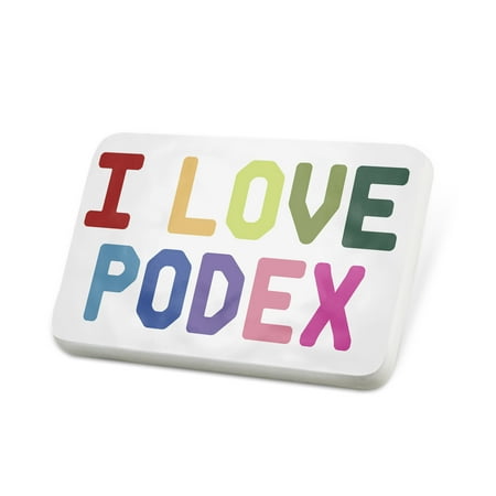 Porcelein Pin I Love Podex,Colorful Lapel Badge – NEONBLOND