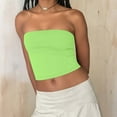 thumbnail image 5 of AKOEE Cotton Bandeau Tube Tops for Women Teens Y2k Cropped Going Out Tee Club Sleeveless Casual Base Undershirt (S, Mint Green), 5 of 7