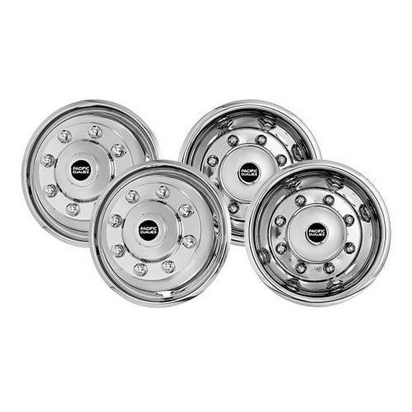 Pacific Dualies Wheel Simulator 33-1950W Polished; Stainless Steel; Set Of 4; Does Not Fit Aluminum Wheels
