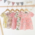 thumbnail image 4 of Vestido de algodón con flores para niñas pequeñas y medianas de primavera y otoño, vestido de línea A para bebés y niños pequeños, 4 of 5