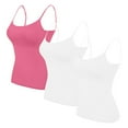 thumbnail image 1 of Timegard Plus Size Tank Tops for Women 3pc Spaghetti Strap Camis Slim Comfy Solid Color Sleeveless Top, 1 of 2