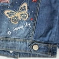 thumbnail image 3 of Peacolate 2-11Y Little&Big Girls Sequin Denim Jacket Children Embroidery Jean Outerwear,Butterfly,6-12Months, 3 of 7