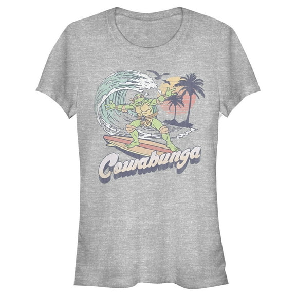 Junior's Teenage Mutant Ninja Turtles Retro Cowabunga Michelangelo  Graphic Tee Athletic Heather X Large