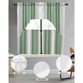 thumbnail image 3 of Sage Green Stripes Kitchen Curtains Sets 24 Inch Length with Valance, Farmhouse Minimalist Abstract Lines Swag Valances and Tiers Curtain Set Drapes Swag Curtains for Living Room, Bathroom, Bedroom, 3 of 6