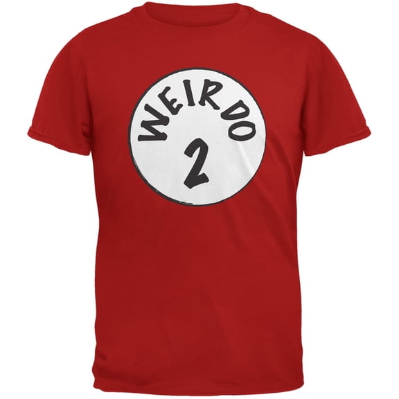Halloween Weirdo 2 Two Red Adult T-Shirt - Medium