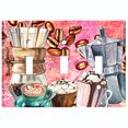 thumbnail image 2 of Metal Light Switch Wall Plate Outlet Cover (Coffee Espresso Mocha Bag Filter Maker Pink - Triple Toggle), 2 of 2