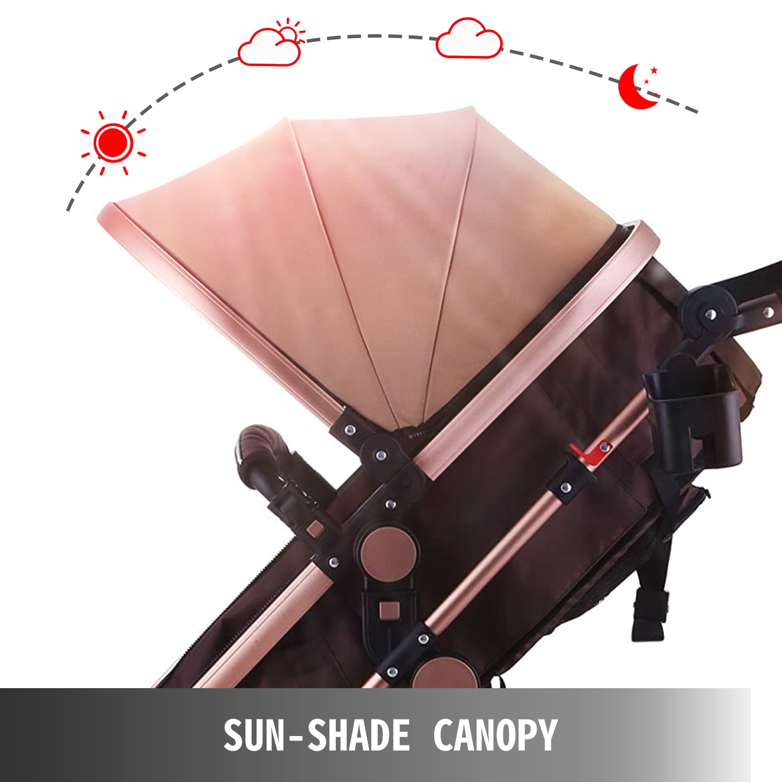 vevor luxury stroller foldable pushchair pram high view carriage infant stroller