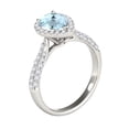 thumbnail image 3 of Mauli Jewels Rings for Women 1.60 Carat Diamond and Pear Shaped Aqumarine pave 10K White Gold, 3 of 7