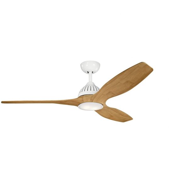 Ceiling Fan With Light Kit With Contemporary Inspirations 15.25 Inches Tall By 60 Inches Wide-White Finish-Bamboo Blade Color Kichler Lighting