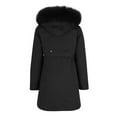 thumbnail image 6 of Womens Fall Fashion 2025 Winter Jackets for Women Solid Color Pocket Hodded Draw Rope Keep Warm Fashion Coat, 6 of 7