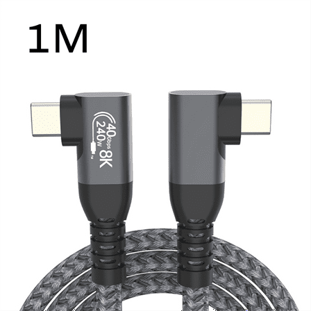 USB 4 90 Degree Angle Cable 40Gbps USB4 Elbow Type C Data Transfer Cable USB C PD240W Fast Charging 1M