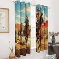thumbnail image 2 of Vintage Western Cowboy Window Curtain Panels Grommet Blackout Curtains Blackout Curtains for Living Room, 2 of 7