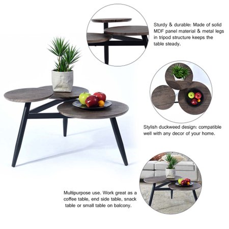 Topcobe Coffee Table Mid Century Vintage Side Table End Table For