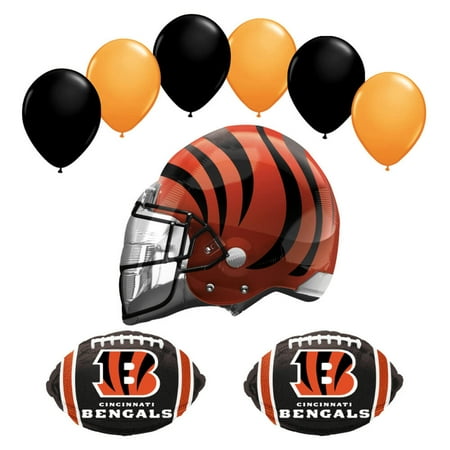 Bengals - Team Football Balloon Kit - Party Supplies Decorations Balloons - 9PC - Party Supplies Decoration