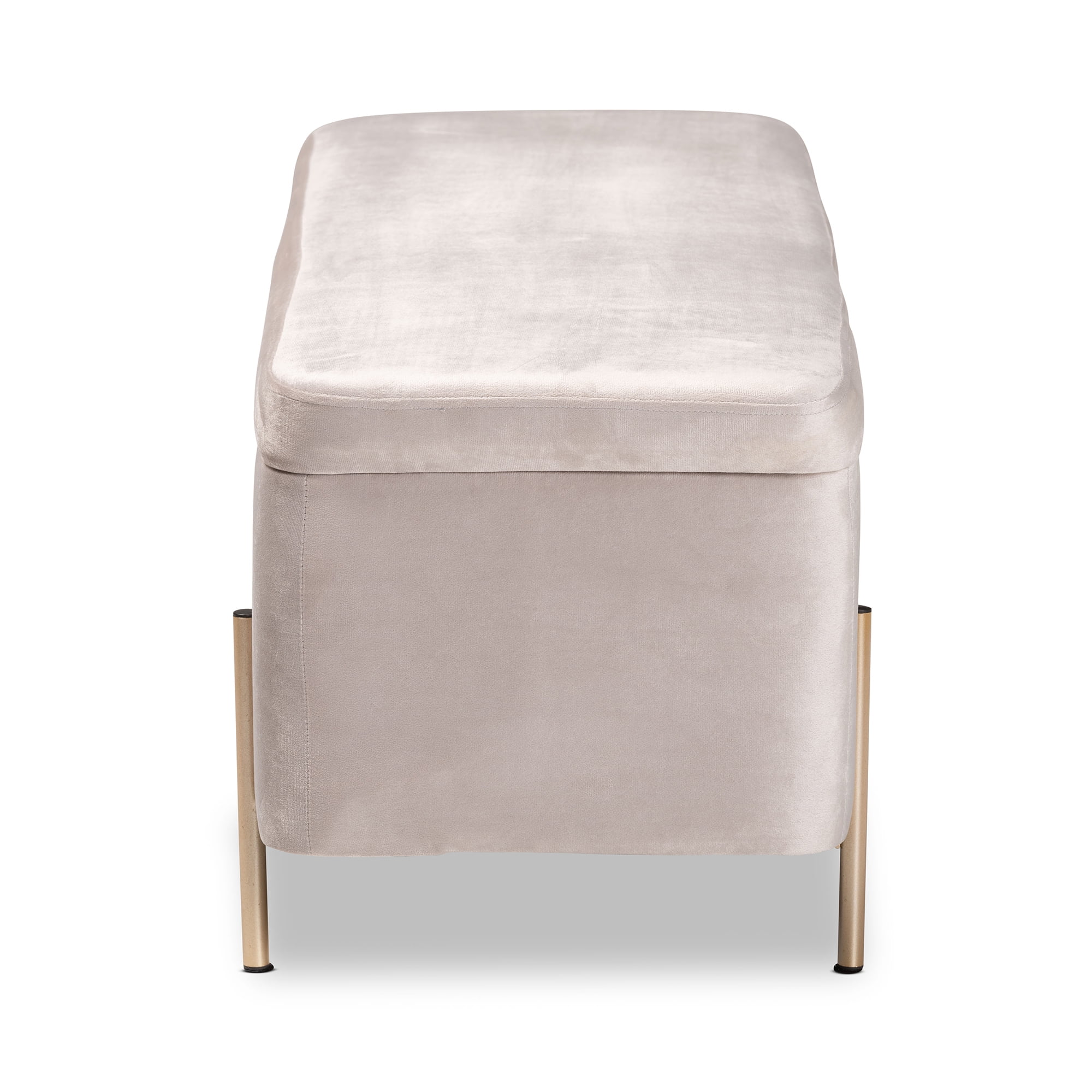 Baxton Studio Rockwell Upholstered & Storage Bench, Grey