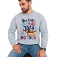 thumbnail image 4 of 4th of July Hotdog Sweatshirt Funny Dachshund Patriotic USA Crewneck for Women Men Kids Family Gray Sweatshirt Adult Small, 4 of 7