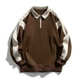 thumbnail image 1 of TIMIFIS Sweat-Shirt pour Hommes Mode Automne Manches Longues Chandail Décontracté Col Rabattu Quart Fermeture Éclair Chandails en Molleton, 1 of 3
