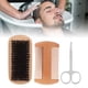 thumbnail image 5 of Kit De Aseo Para Bigote, Acero Inoxidable + Madera, Prevención Estática, Eliminación De Suciedad, Masaje, Cepillo Para Barba, Juego De Peine Para Aniversario ANGGREK Beard Comb, 5 of 8