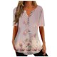thumbnail image 2 of ICHUANYI Clearance Womens Summer Tops V Neck T Shirts Printed Tops Button Loose Casual Tshirts(Purple, M) ICHUANYI WER2023080915062, 2 of 5