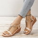 thumbnail image 2 of Amzcrzy Zapatos de mujer,Zapatos de mujer,Zapatillas de mujer, Sandalias romanas con tacón bajo y diseño de boca de pez para mujer, estilo bohemio, informales, con diamantes de imitación Sandalias Mu, 2 of 6