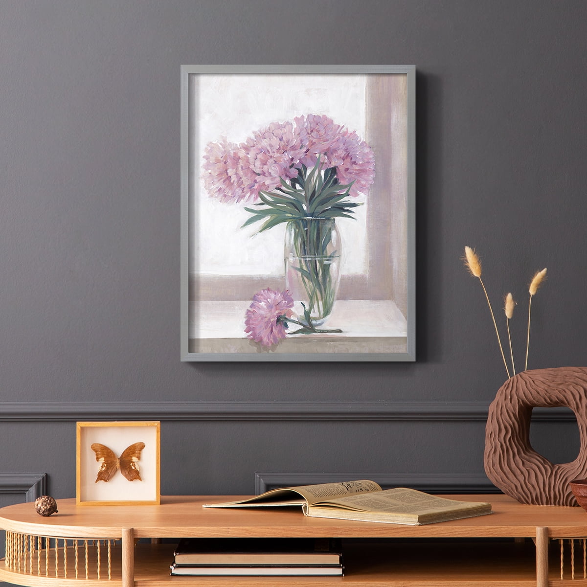 Windowsill Floral I Framed Print - Solid Wood in Single Picture Frame Solid Wood 2 Framed Print