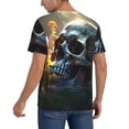 thumbnail image 2 of Hirioo Flower Field Skull for Men's Baseball T-shirt Shirts Short Sleeve Casual Summer Button Stretch T Shirts,Size S-4XL-XX-Large, 2 of 7