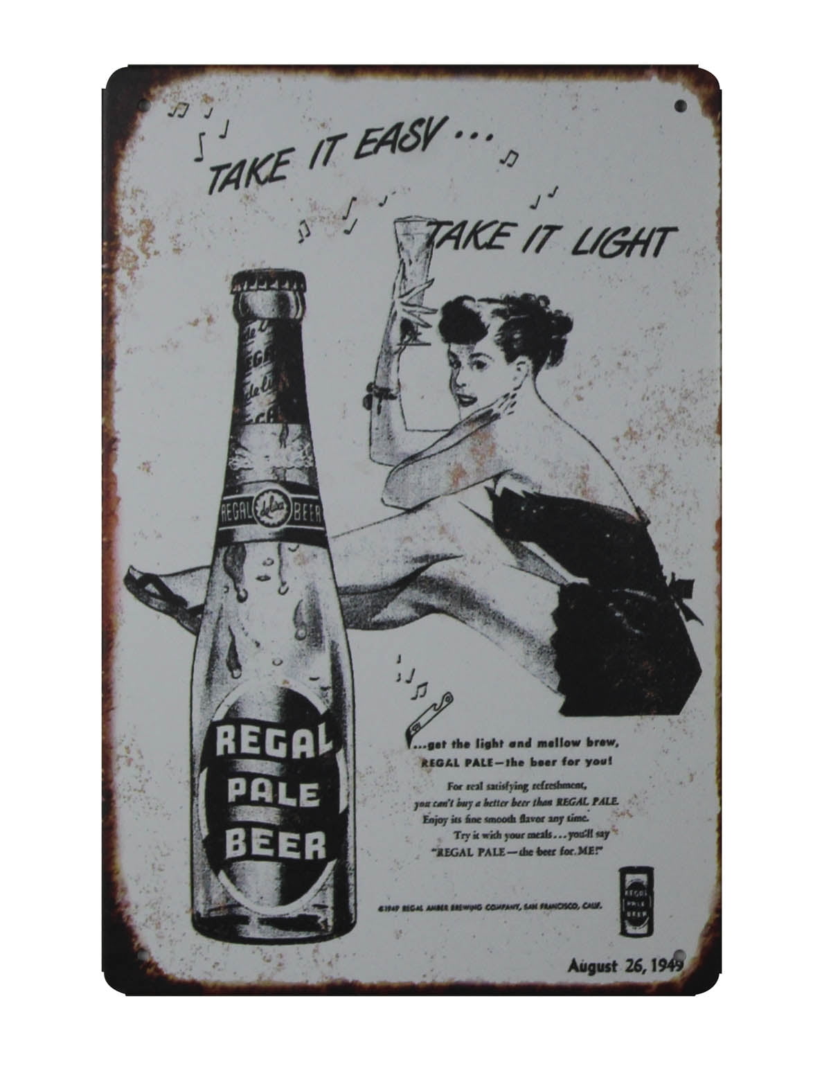 Tin Sign XXL Beer Bar Pub Black bear beer Vintage