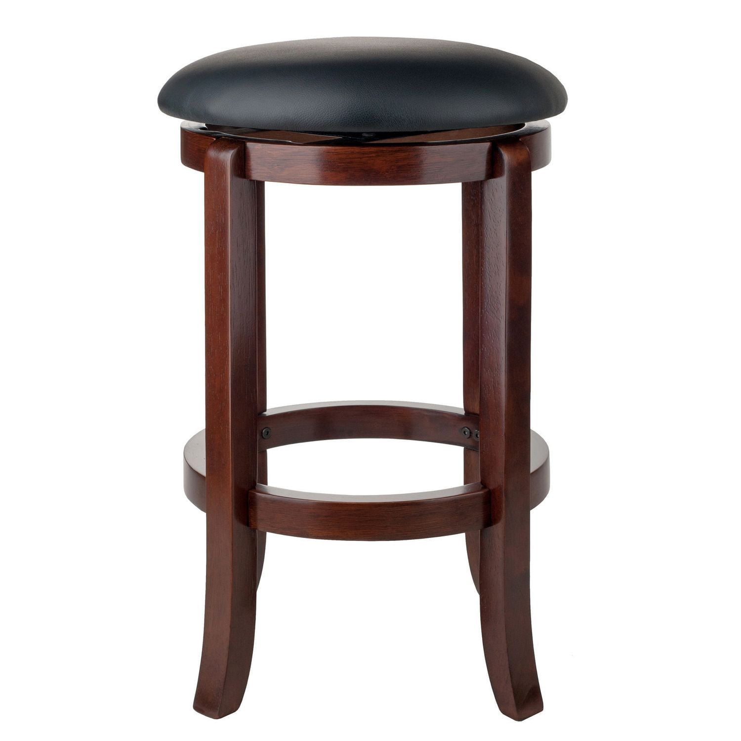 Winsome Walcott Swivel Seat Counter Stool, Black & Walnut