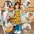 thumbnail image 6 of Brown Yellow Sunflower Pattern Kids Aprons for Girls and Boys,Adjustable Neck Strap Toddler Aprons for Kids Cooking Baking, 6 of 6