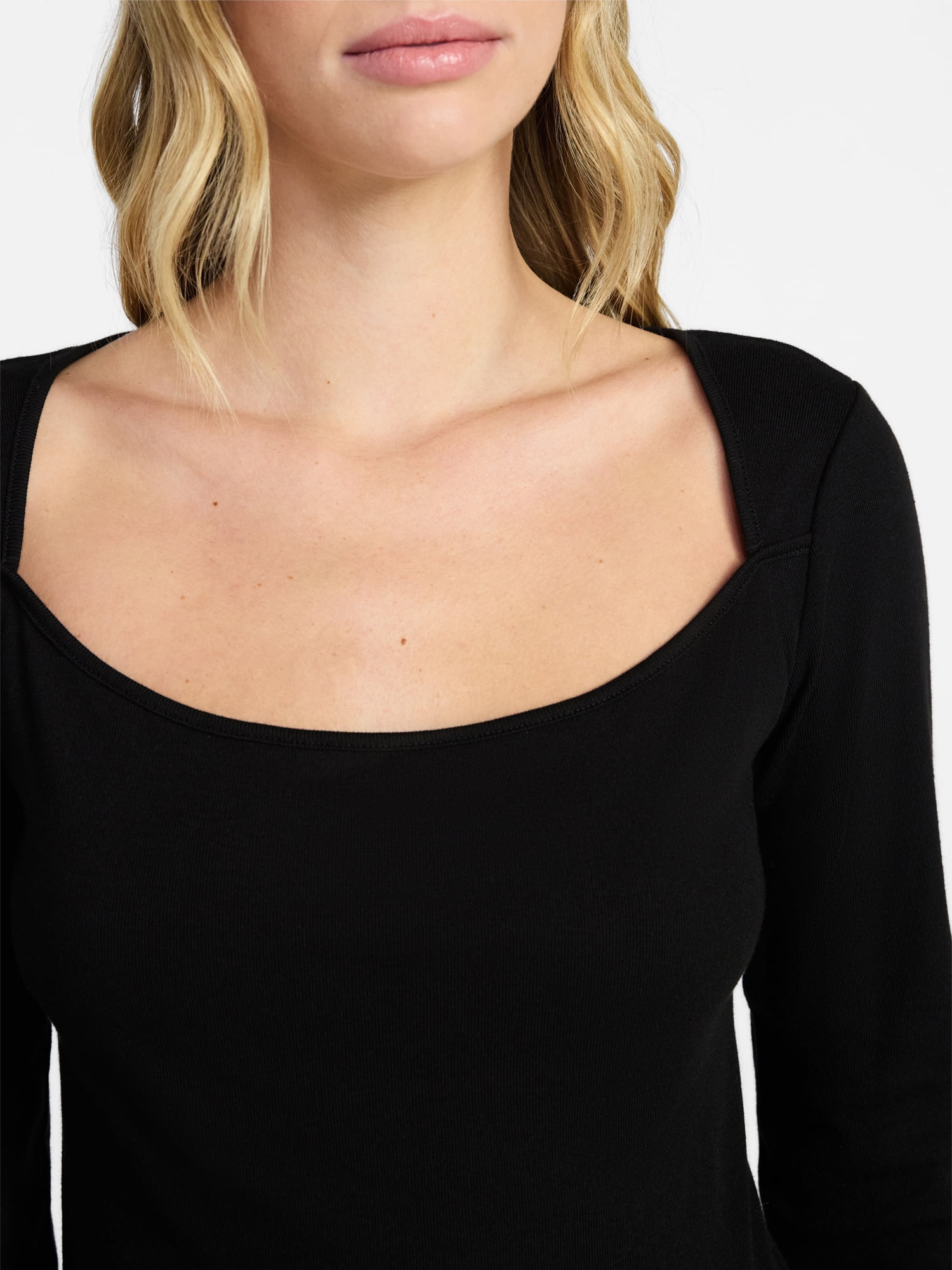 No Boundaries 90s Square Neck Top, Women’s XXS-XXL