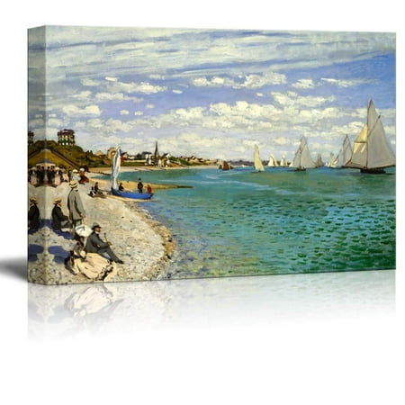 Famous Art Reproductions - wall26 Regatta at Sainte-Adresse by Claude Monet - Canvas Print Wall Art Famous Painting Reproduction - 24