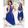 thumbnail image 5 of PPCHVOY Plus Size Women's Dress Lace Hollow Out Evening Gown Flowy Chiffon High Low Prom Dress &Waist Tie Wedding Guest Dress for Women XS-3XL, 5 of 6