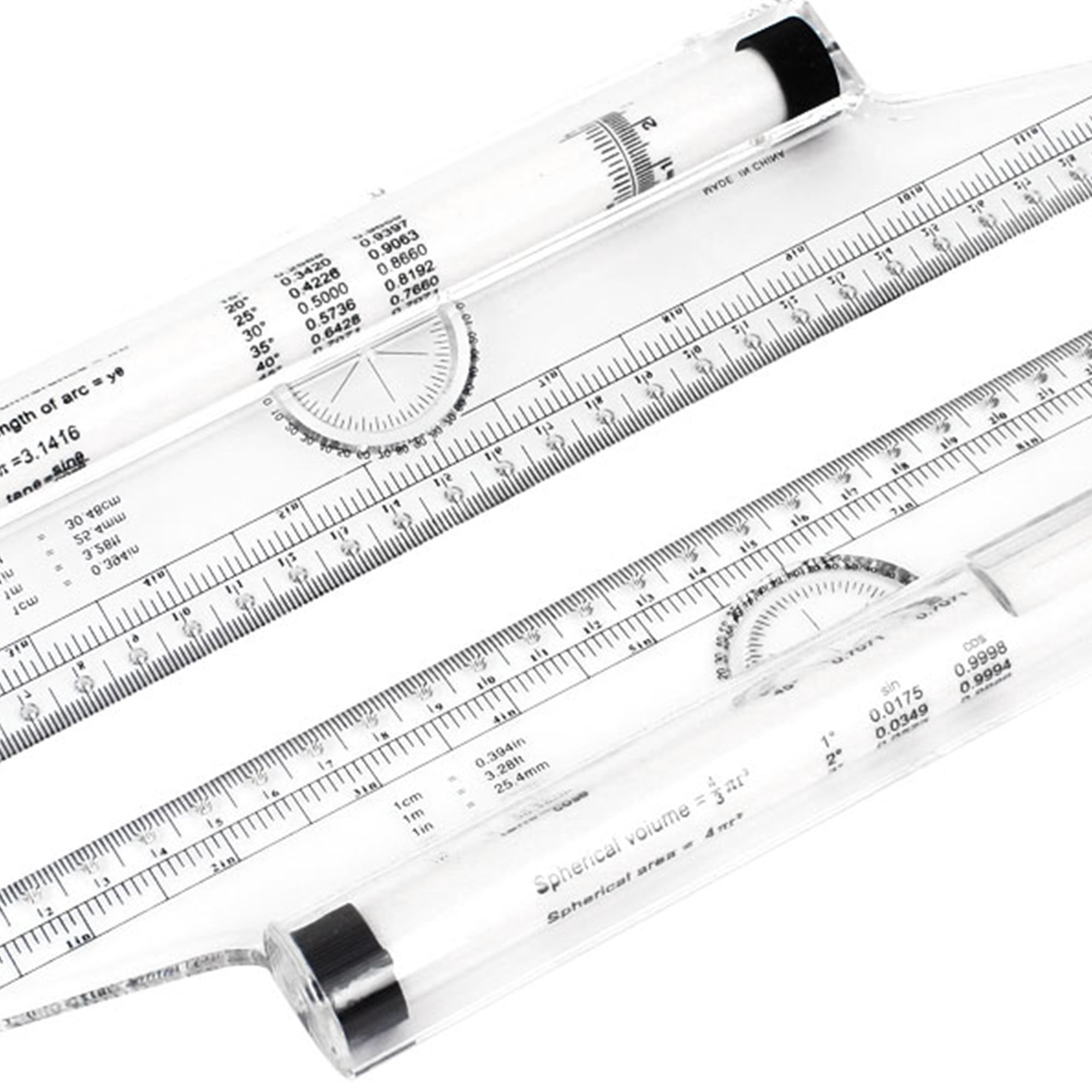 Unique Bargains 2 PCS 12 Inch Multifunctional Measuring Parallel Rolling Ruler