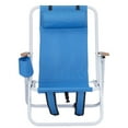 thumbnail image 2 of Tcbosik Folding Beach Chairs Set of 2, 4-Position Lightweight Camping Chair with Headrest and Wooden Armrests, Portable Backpack Chair with Cup Holder for Lawn, Sand, Supports to 265lbs, Blue, 2 of 10