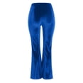 thumbnail image 5 of Summer Pants for Women Solid Color Autumn And Winter Suede Straight Leg Wide Leg Temperament Elegant Commuting Casual Pants Travel Women V Leggings for Casual Pant Suits Tall Dress Blue XL( 2), 5 of 5