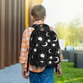 thumbnail image 6 of Yiaed Crescent and Stars Print School Backpack College Backpack Daypacks for Students High School Spacious and Durable Daypack for Work and Travel-One Size, 6 of 6