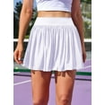 thumbnail image 2 of Tennis Skirts for Women 2-In-1 Flowry Mesh Layer Sports Skorts with Pockets, 2 of 6