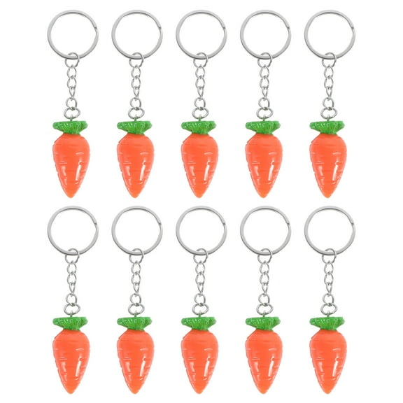 RENACLIPY Set of 10 Orange Carrot Ornaments, Cute Alloy and Plastic Decorative Pieces for Home, Garden, Party Decoration