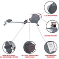 thumbnail image 2 of Máquina de Remo Magnético Sunny Health & Fitness SF-RW5856 con Monitor LCD Volante Motor y Soporte para Dispositivo 285 lb Gris, 2 of 2