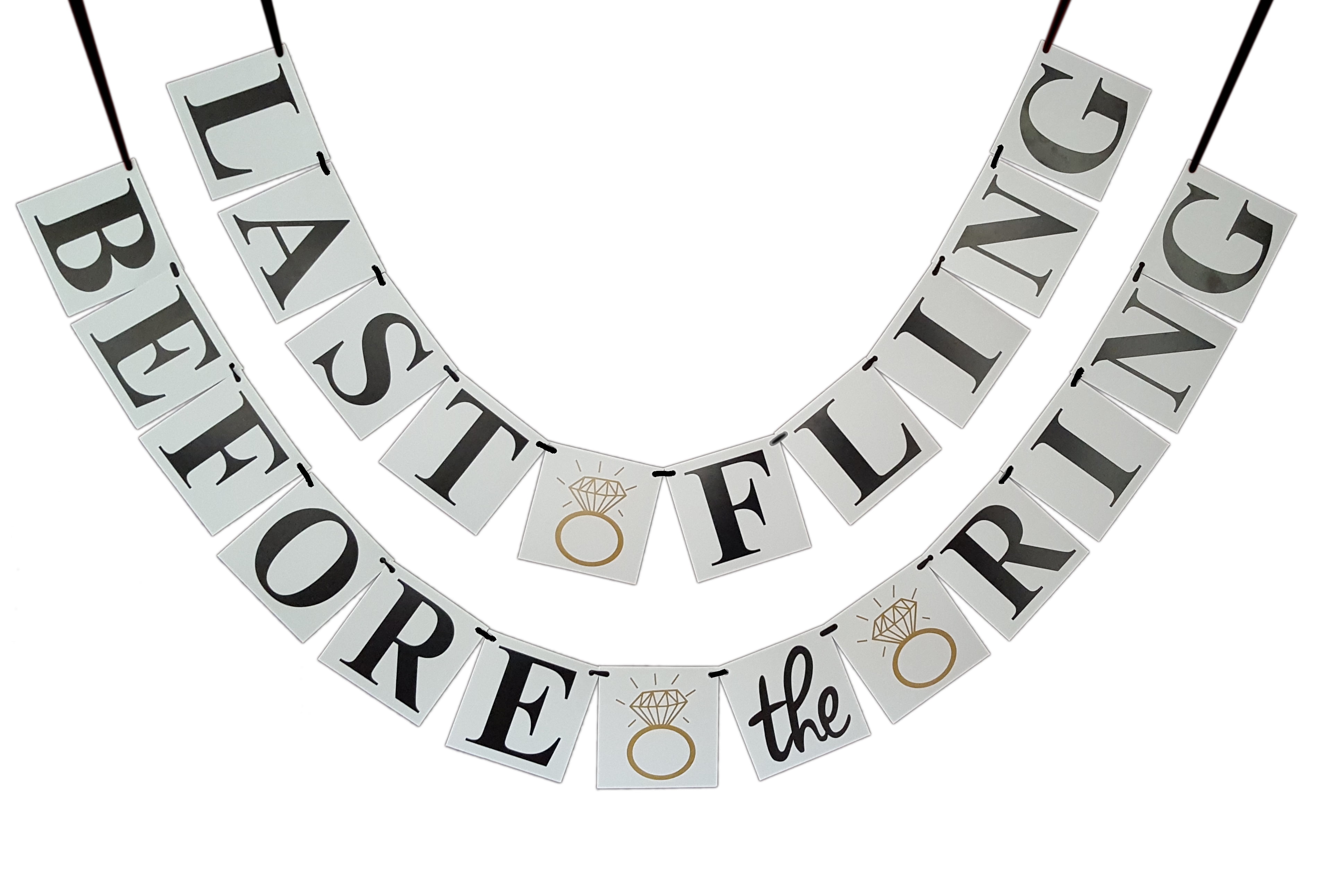 Bachelorette Party Banner, "Last Fling Before the Ring" by Girlz Nights