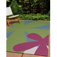 thumbnail image 3 of 4' x 6' Simply Daisy Bold Flowers Modern & Contemporary Chenille Area Rug, Apple Green, 3 of 5