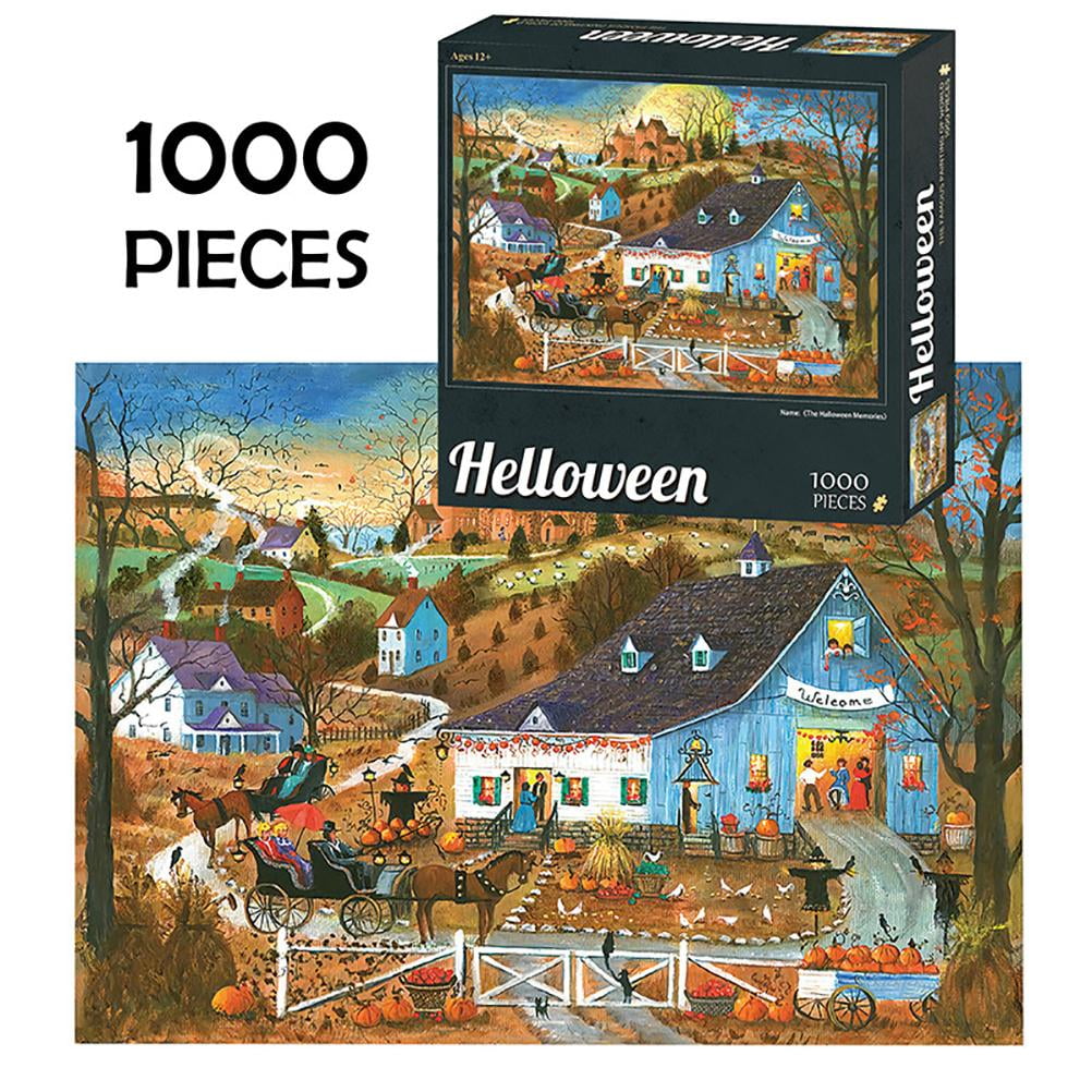 SANAG Halloween Jigsaw Puzzles 1000 Piece Haunted House Puzzles Wall