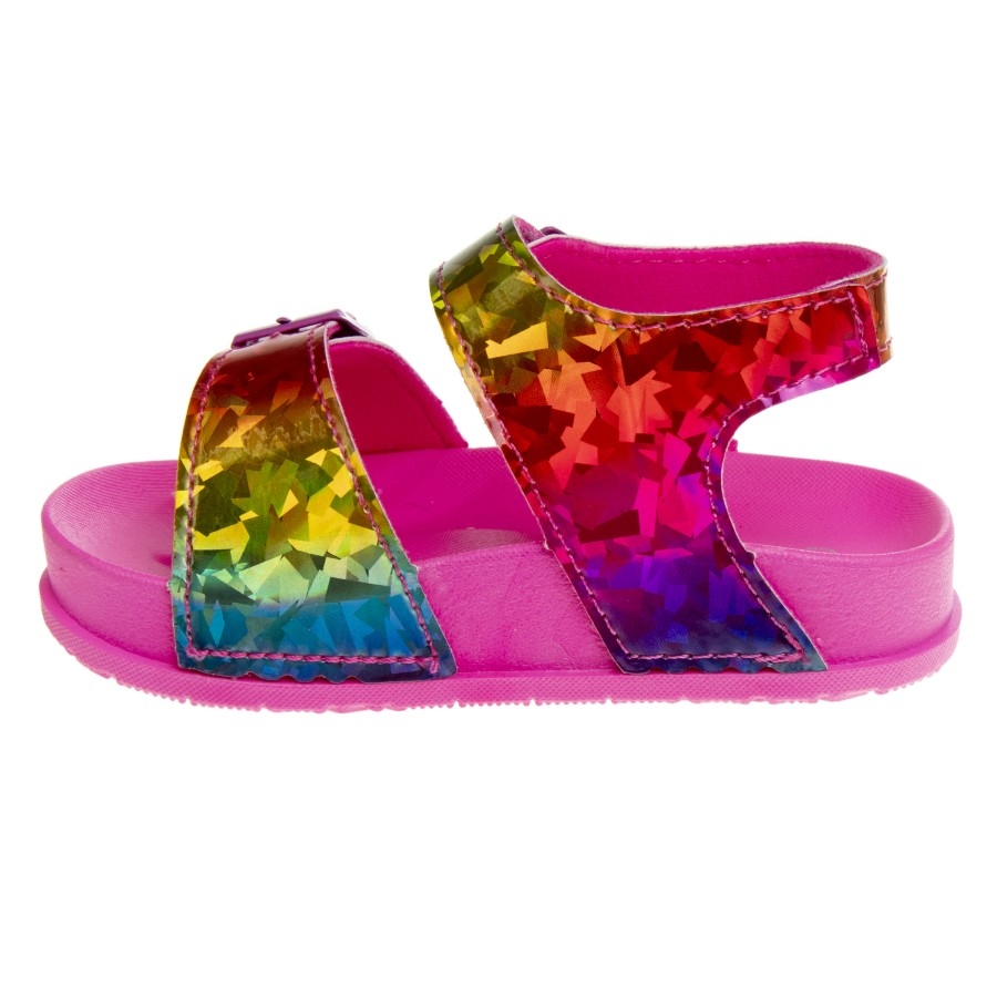 Laura Ashley Girls Buckle Hook & Loop Footbed Sandals (Toddler Sizes)