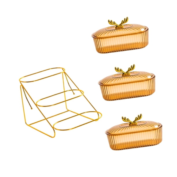 Cesta de frutas, plato para aperitivos, elegante soporte multifuncional para almacenar frutas estilo C 3 cuadrículas