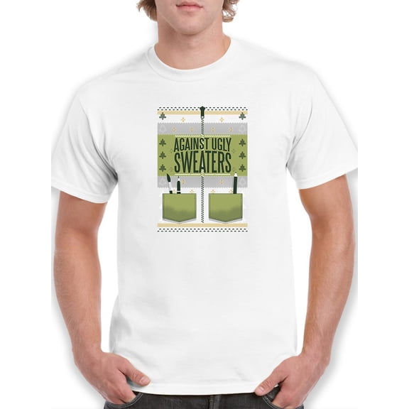 Against Ugly Sweaters T-Shirt Men -Smartprints Designs, Male Small
